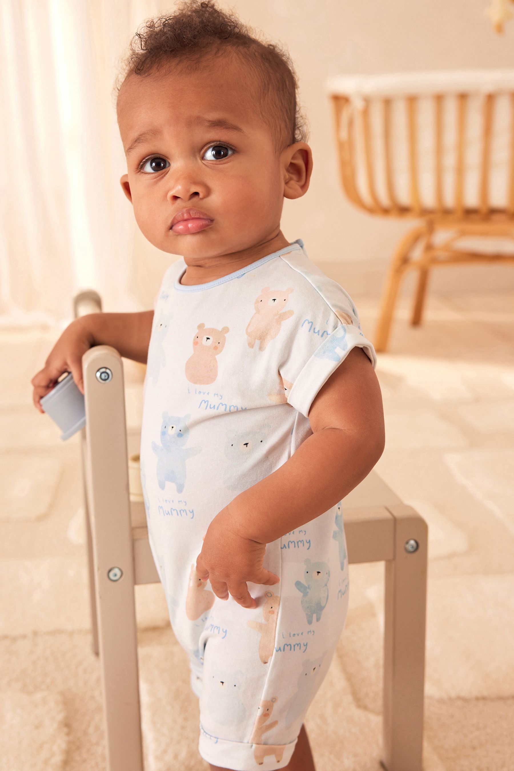 Buy Blue Mummy Baby Jersey Romper from Next Luxembourg