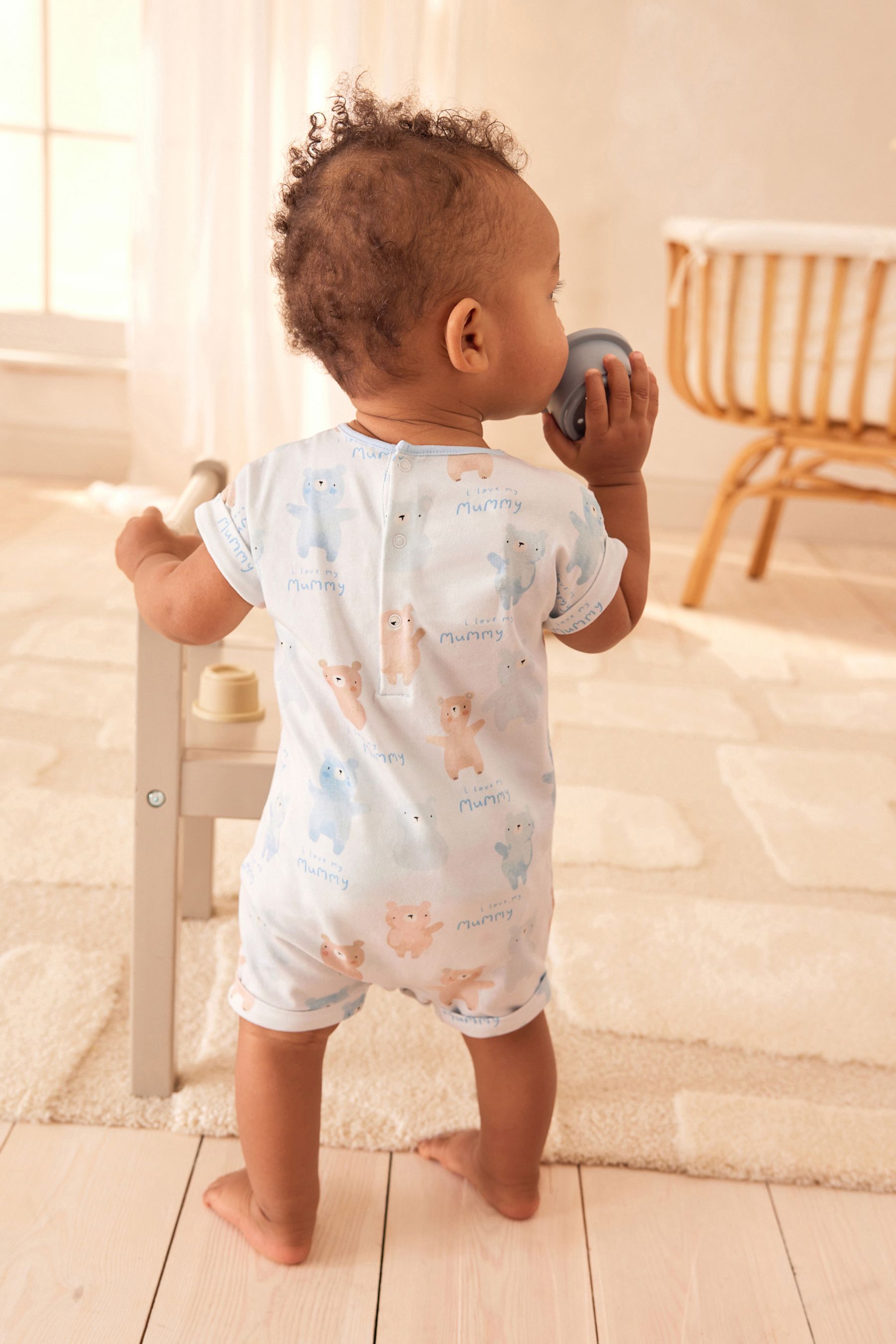 Buy Blue Mummy Baby Jersey Romper from Next Luxembourg