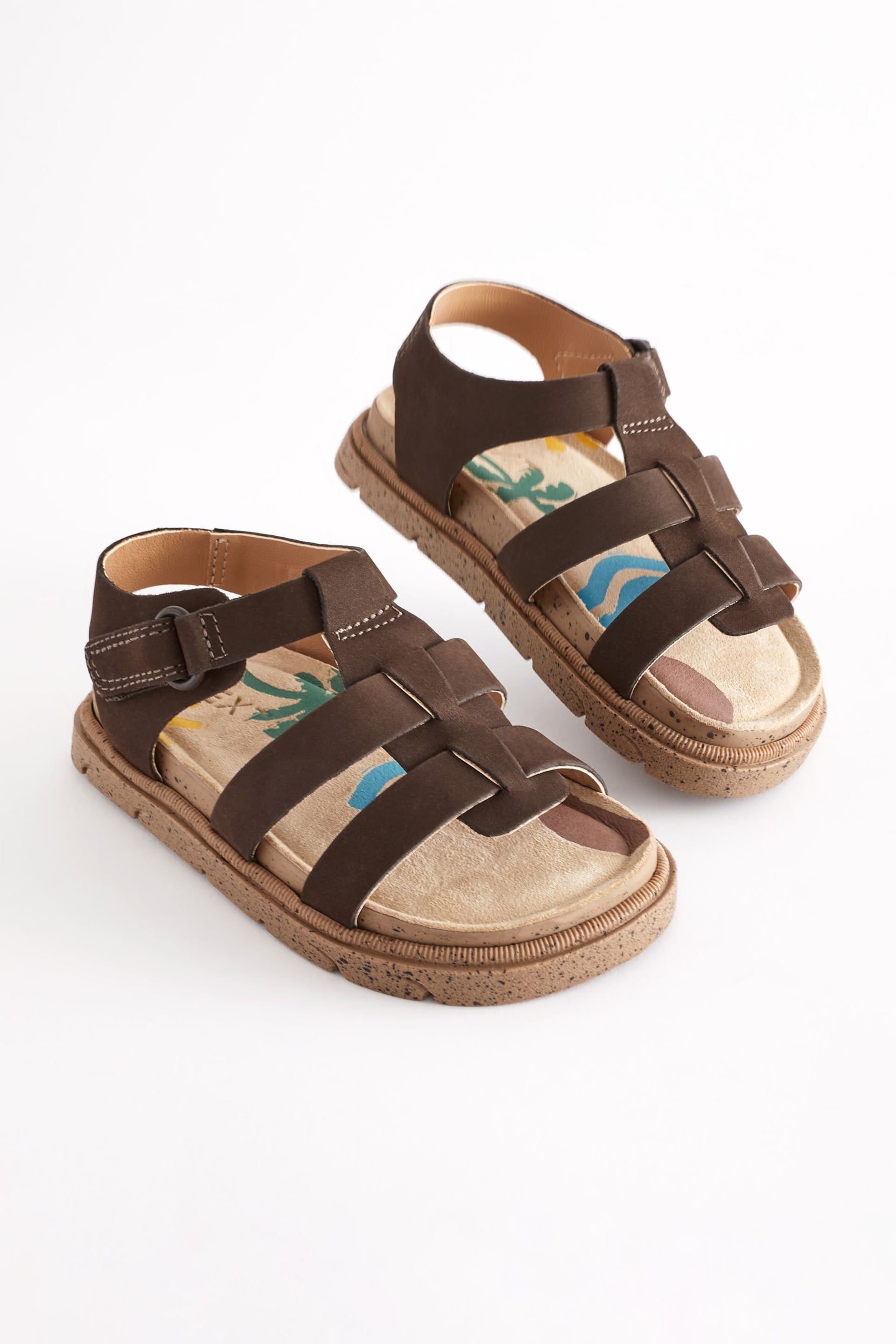 Brown Leather Fisherman Sandals - Image 1 of 7