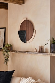 Brown and Black Bronx Wood Circular Wall Art - Image 2 of 6