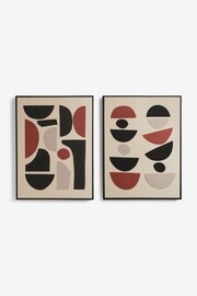 Set of 2 Natural Handpainted Abstract Canvas Wall Art - Image 5 of 6