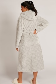 Boux Avenue Grey Heart Embossed Long Supersoft Robe Dressing Gown - Image 2 of 4