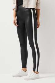 SPANX® Faux Leather Stripe Black Leggings - Image 1 of 5