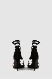 Reiss Black Kate Leather Strappy High Heel Sandals - Image 4 of 4