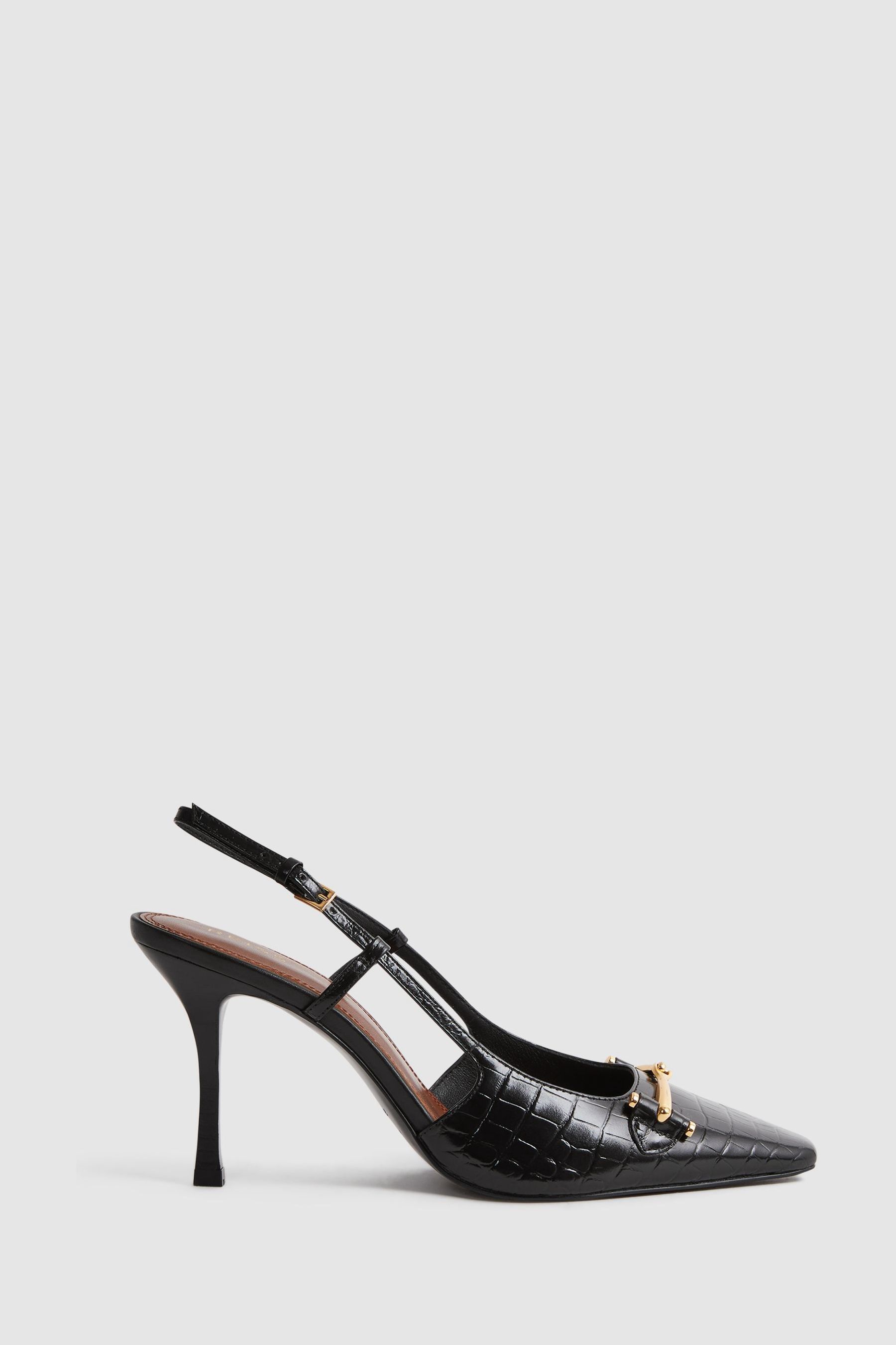 Buy Reiss Black Dulcie Leather Slingback Heels from the Next UK online shop