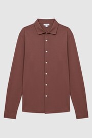 Reiss Copper Viscount Slim Fit Mercerised Cotton Jersey Shirt - Image 2 of 5