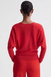 Reiss Coral Lisa Wool Blend Batwing Sleeve Top - Image 5 of 5