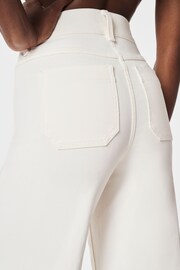 SPANX Cropped Raw Hem Wide Leg White Jeans - Image 5 of 5