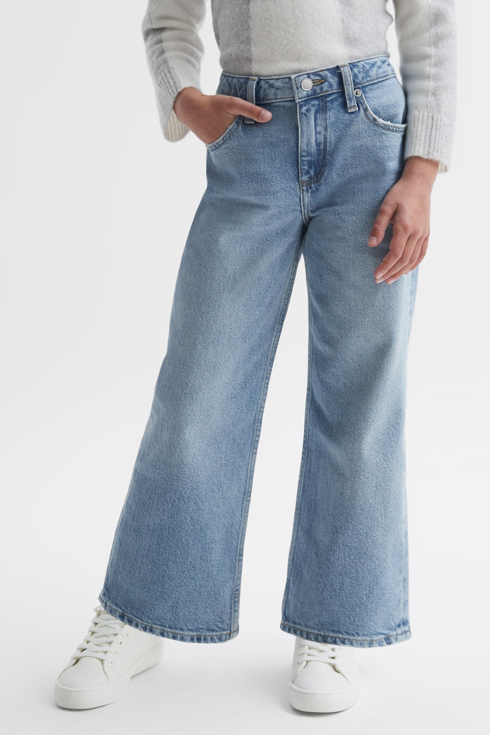 Reiss Denim Marion Senior Straight Leg Sequin Detail Jeans - Image 3 of 6