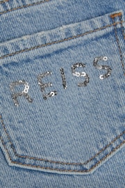 Reiss Denim Marion Senior Straight Leg Sequin Detail Jeans - Image 6 of 6