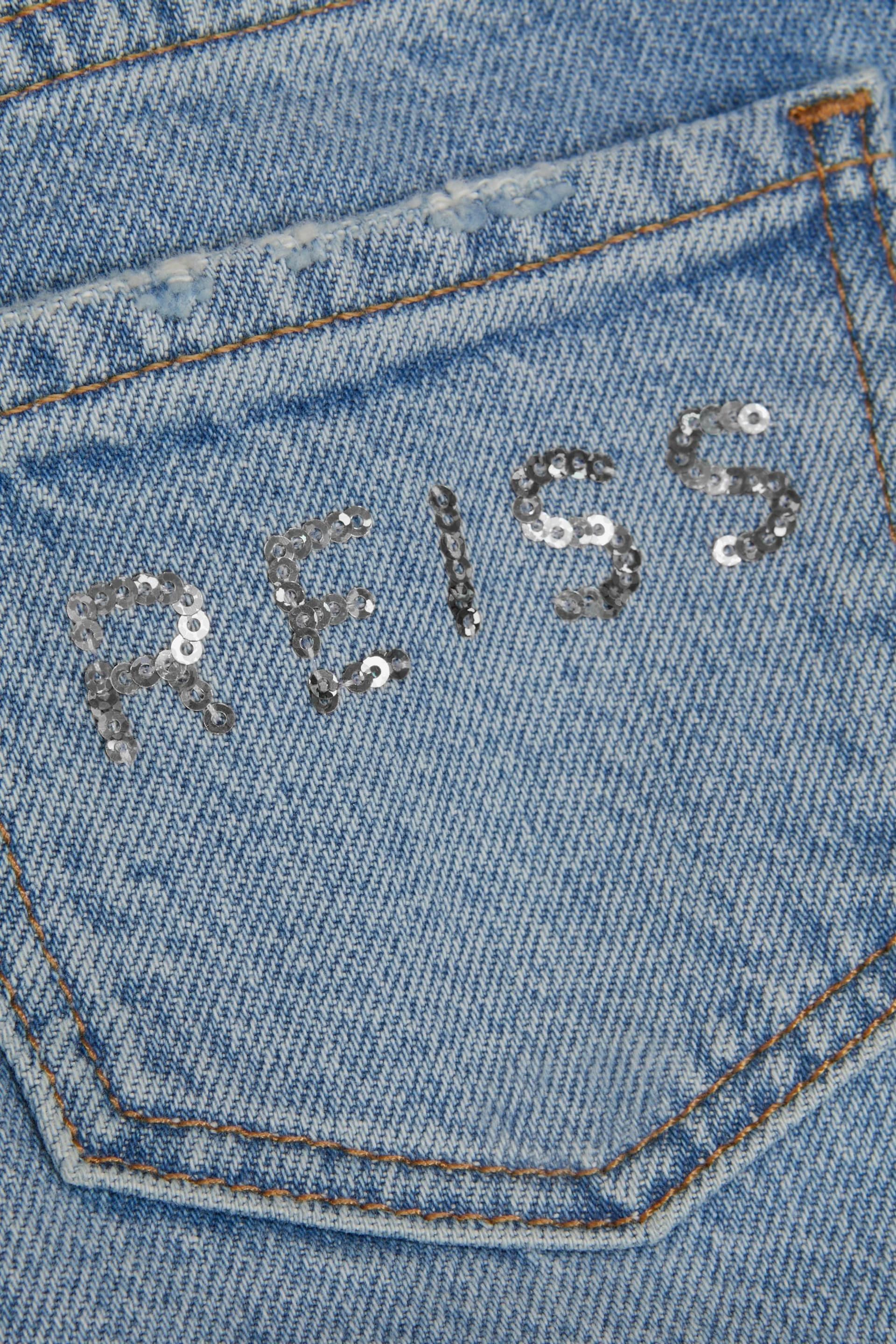 Reiss Denim Marion Senior Straight Leg Sequin Detail Jeans - Image 6 of 6