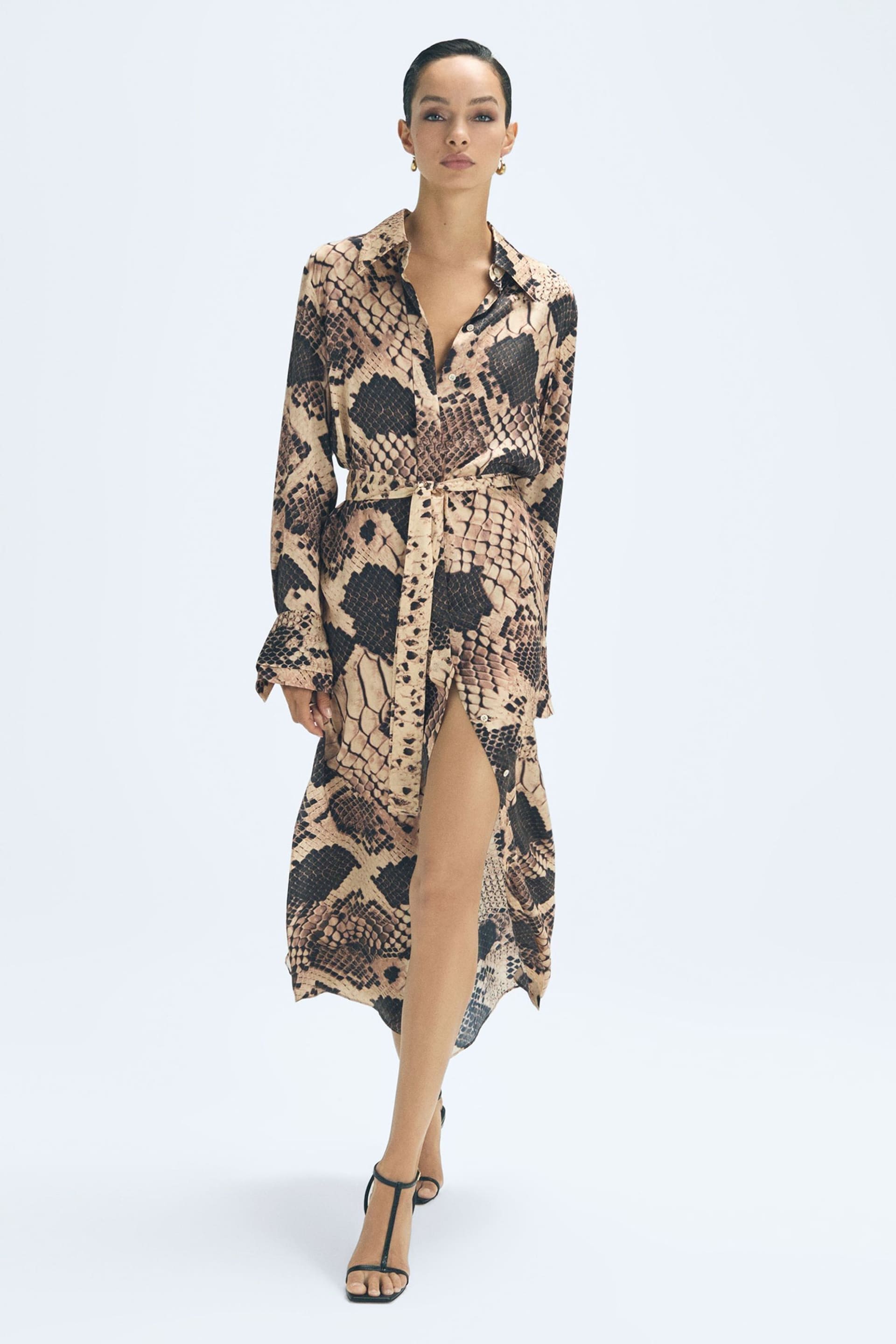 Atelier Silk Snake Print Maxi Dress - Image 4 of 6