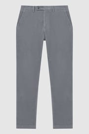 Reiss Grey Strike Slim Fit Brushed Cotton Trousers - Image 2 of 4