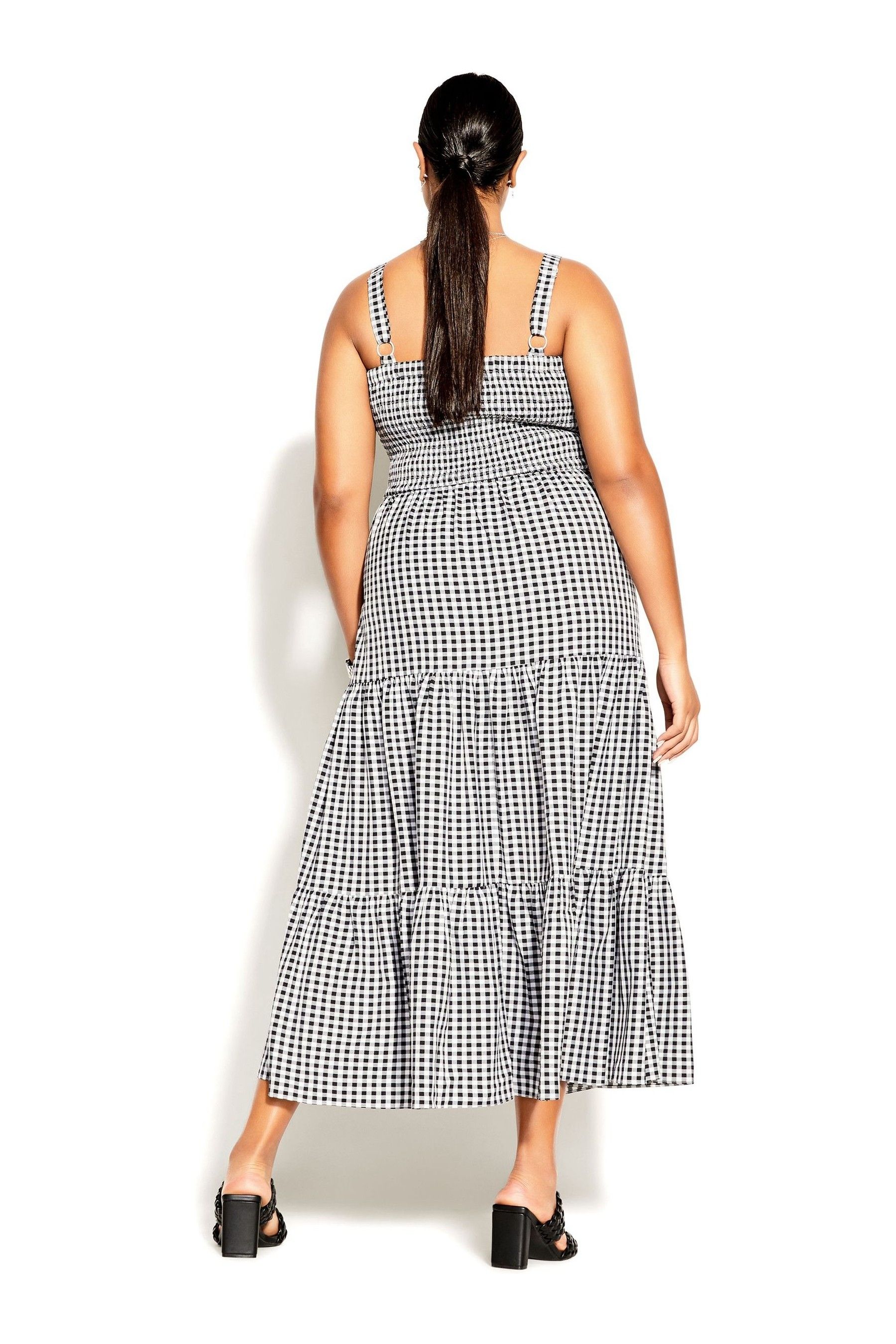 Buy City Chic Cream Gingham Maxi Dress from Next Luxembourg