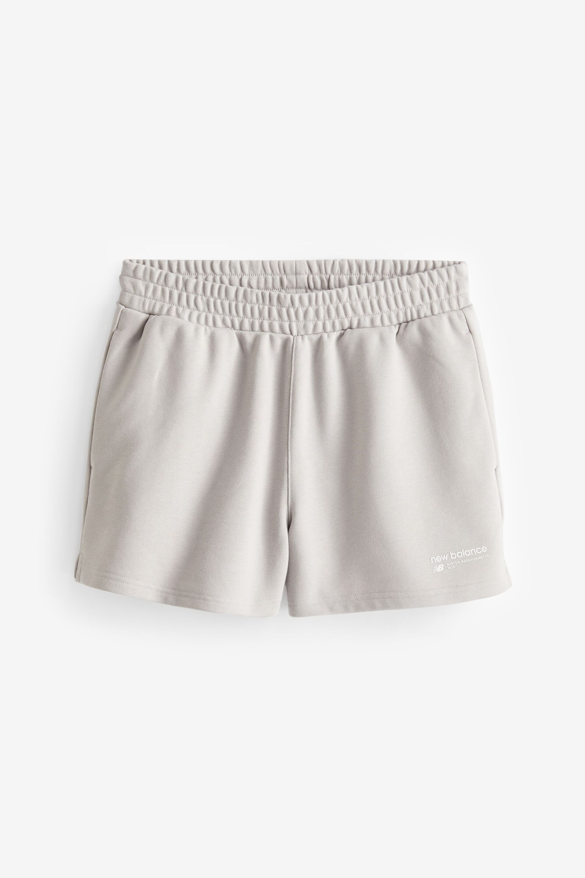 New Balance Grey Linear Heritage French Terry Shorts - Image 6 of 6