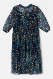Angel & Rocket Navy Blue Floral Eleanor Print Mesh Dress - Image 6 of 7
