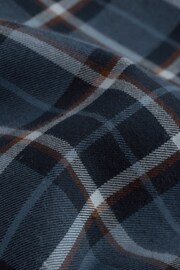 Navy Blue Check Regular Fit Brushed Flannel Shirt - Image 7 of 8