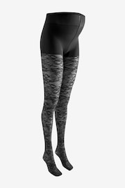 Black Lace Maternity Pattern Tights - Image 4 of 6