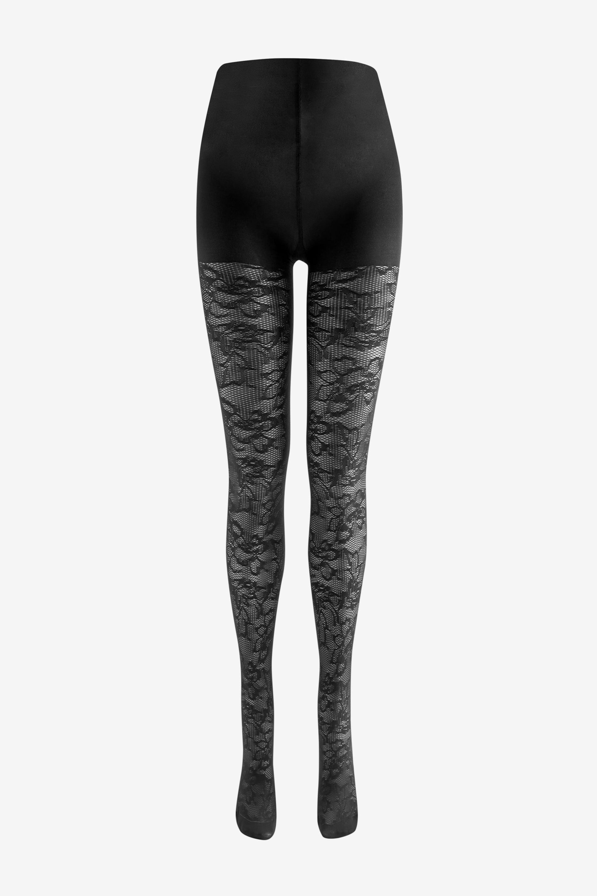 Black Lace Maternity Pattern Tights - Image 5 of 6