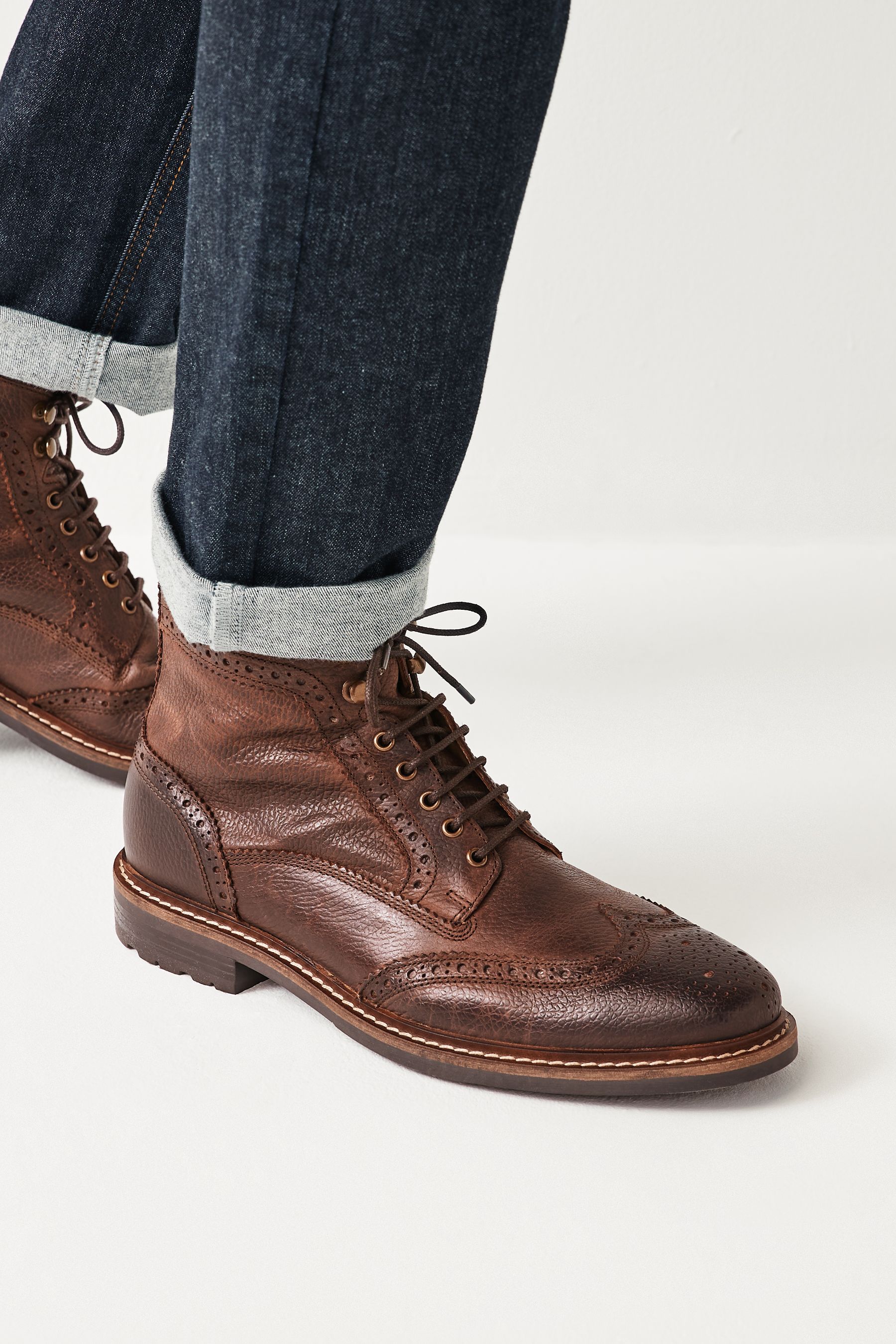 Next mens brogue boots clearance