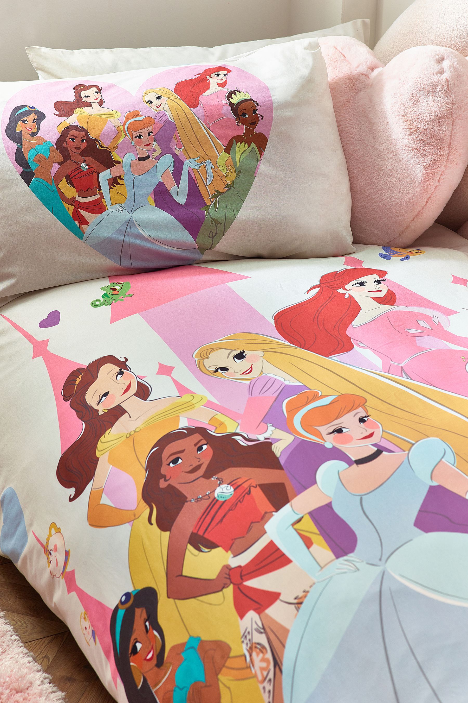 Buy Pink Disney Princess 100 Cotton Duvet Cover and Pillowcase Set from the Next UK online shop