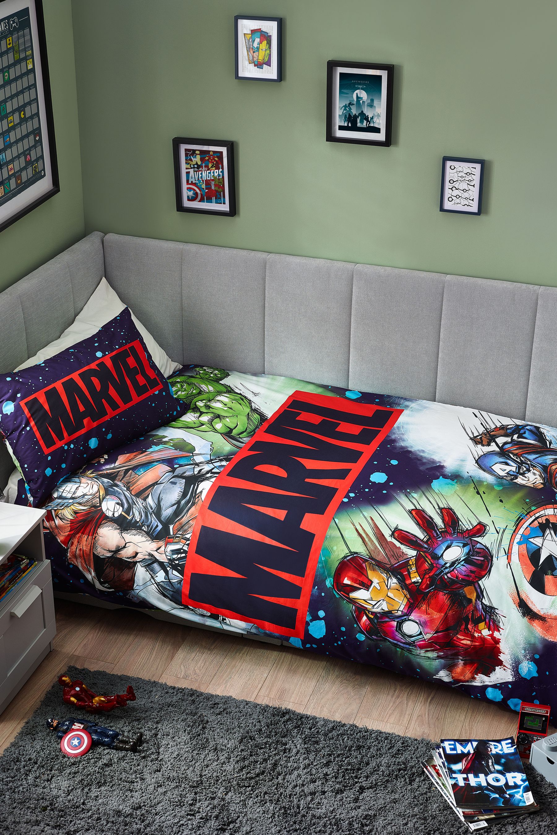 Buy Blue Marvel 100 Cotton Duvet Cover and Pillowcase Set from the Next UK online shop