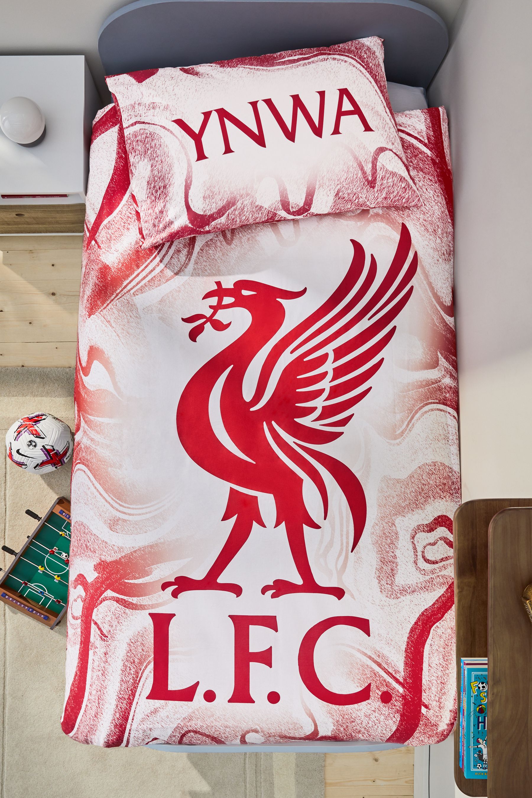 Buy Red Liverpool FC 100 Cotton Duvet Cover and Pillowcase Set from Next Luxembourg