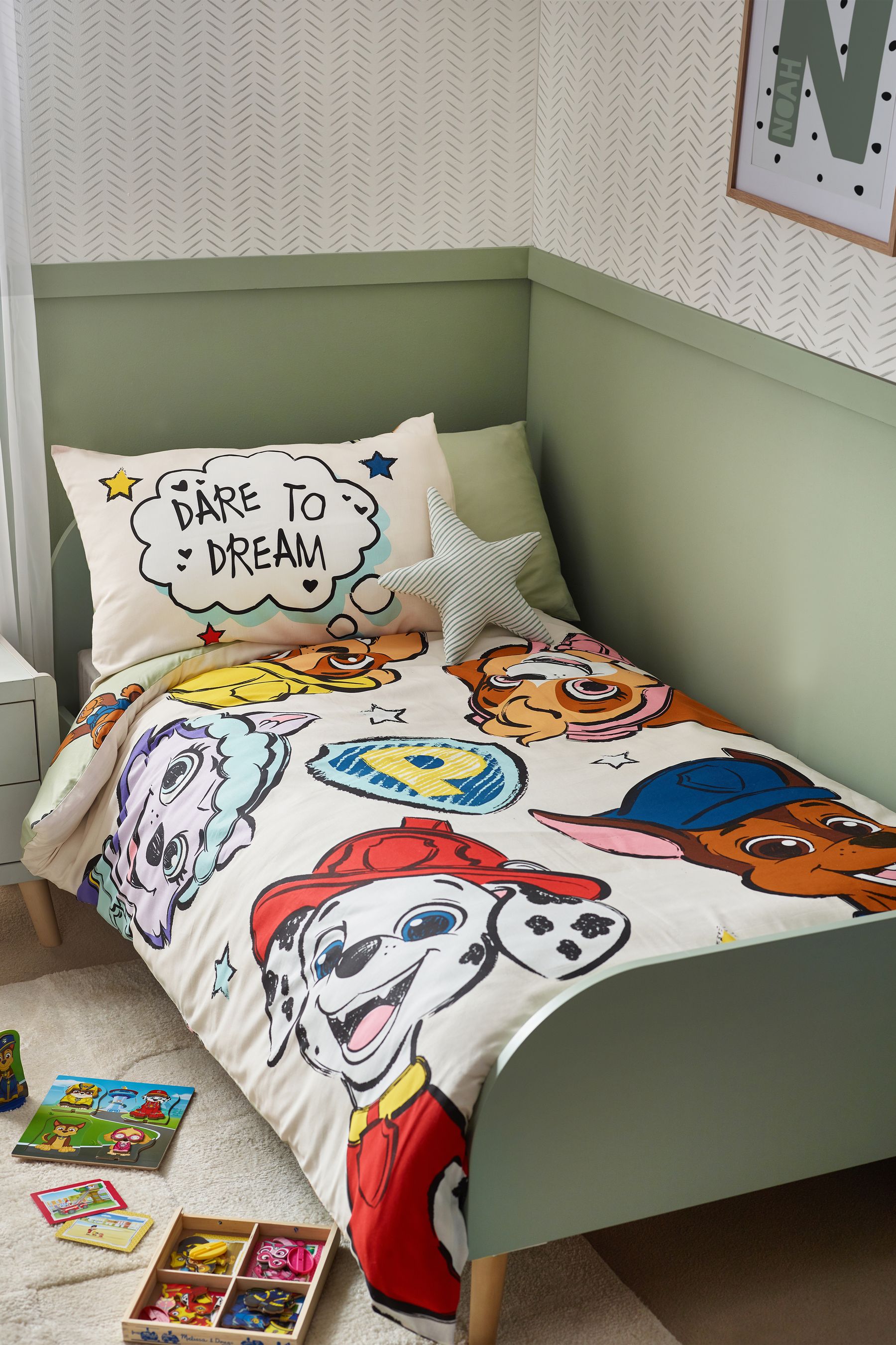 Buy Green Ecru Cream PAW Patrol Duvet Cover and Pillowcase Set from the Next UK online shop