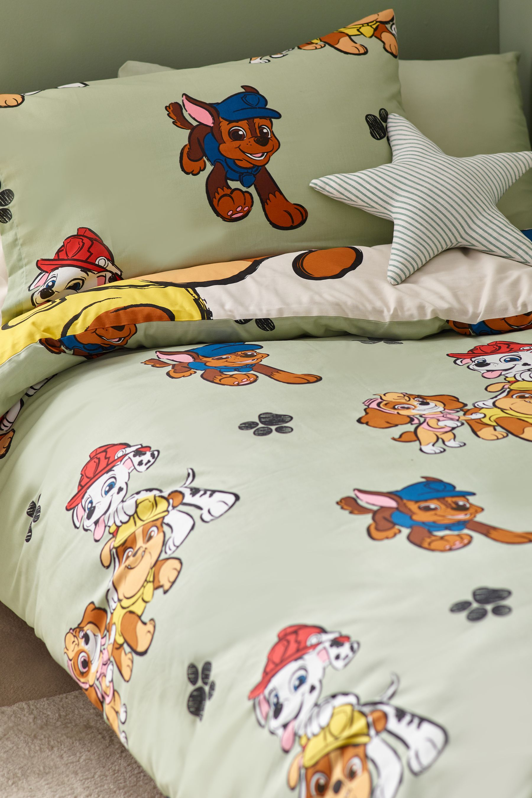 Buy Green Ecru Cream PAW Patrol Duvet Cover and Pillowcase Set from the Next UK online shop