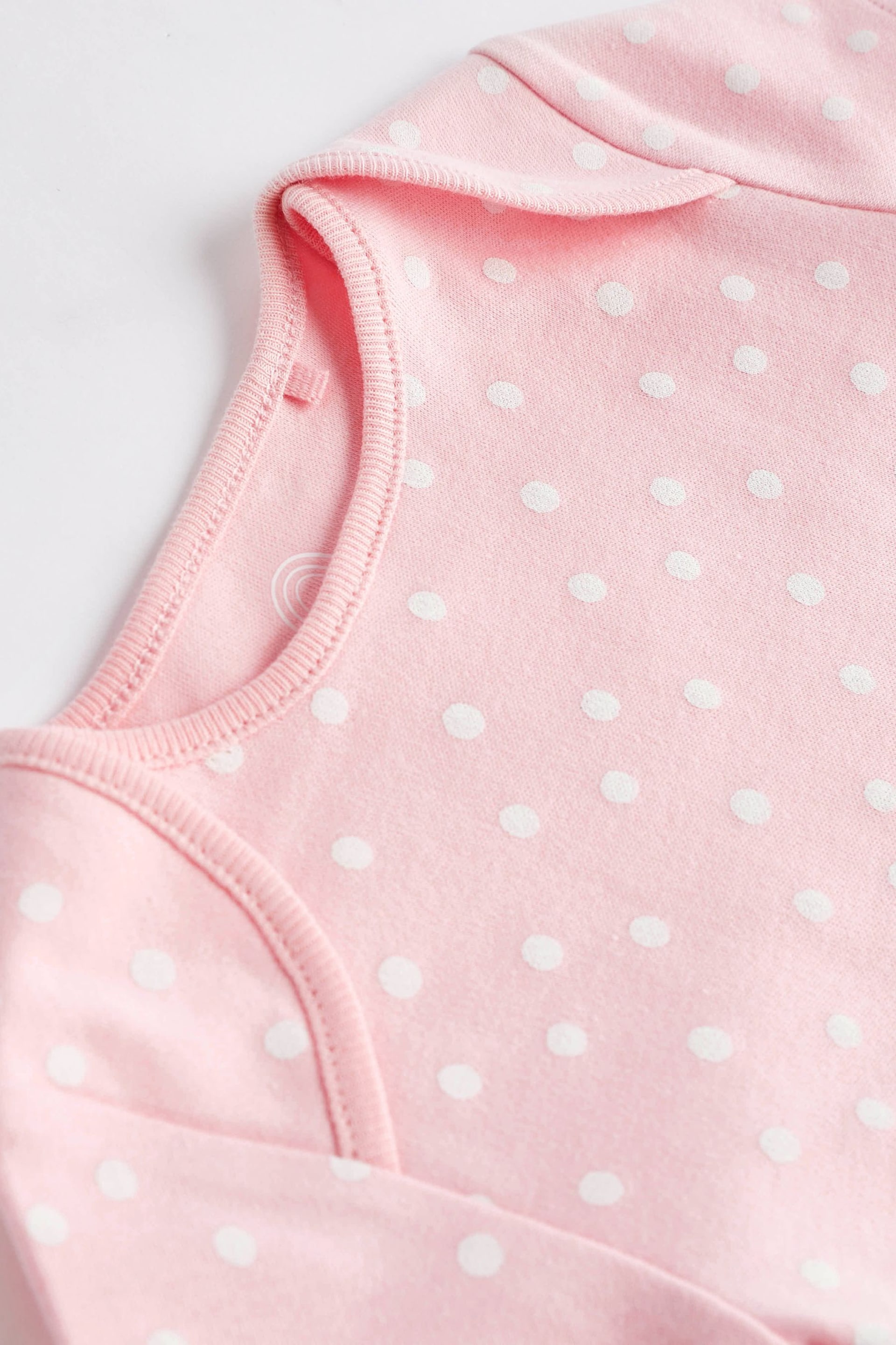 Pink/White Baby Short Sleeve Bodysuits 4 Pack - Image 5 of 6