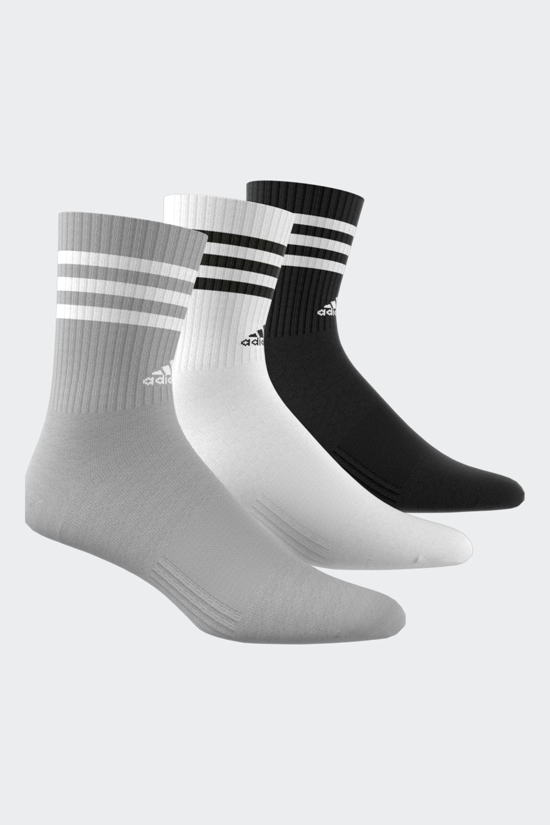 Buy adidas black white 3 Stripe Crew Length Socks 3 Pack from Next Luxembourg