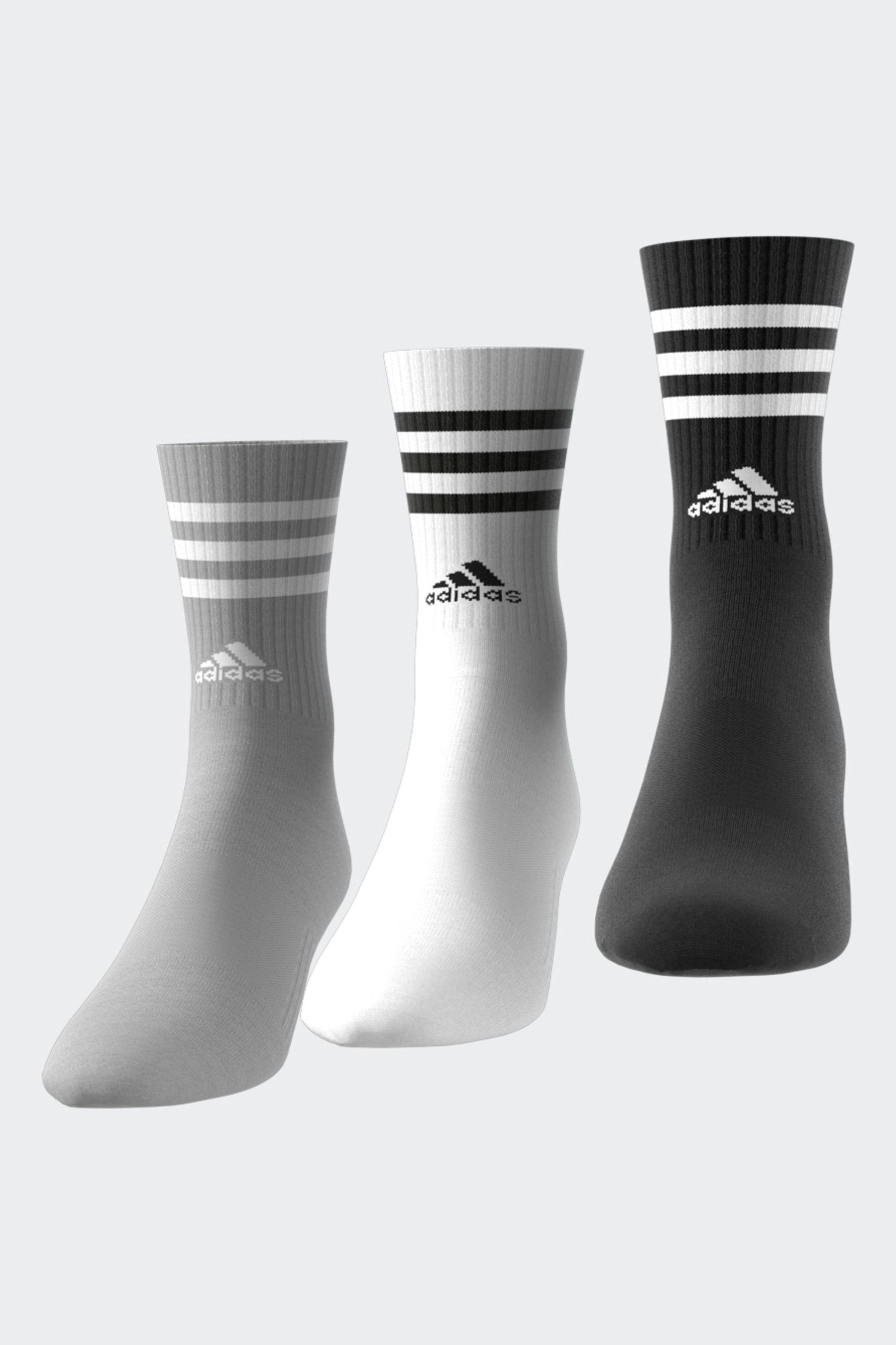 Buy adidas black white 3 Stripe Crew Length Socks 3 Pack from Next Singapore
