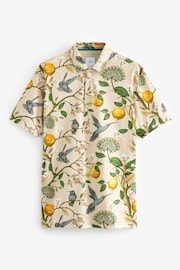 Neutral Floral Short Sleeve Print Polo Shirt - Image 5 of 7