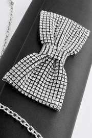 Black Sparkle Bow Clutch Bag - Image 12 of 12