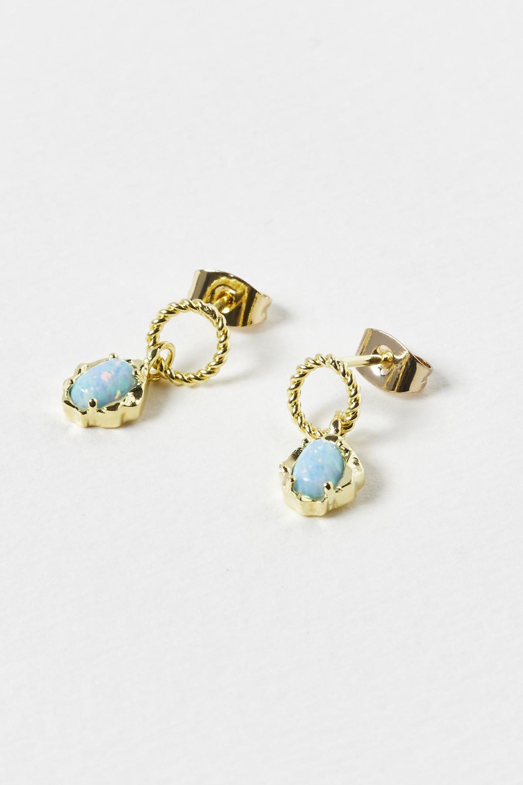 Oliver bonas blue earrings on sale