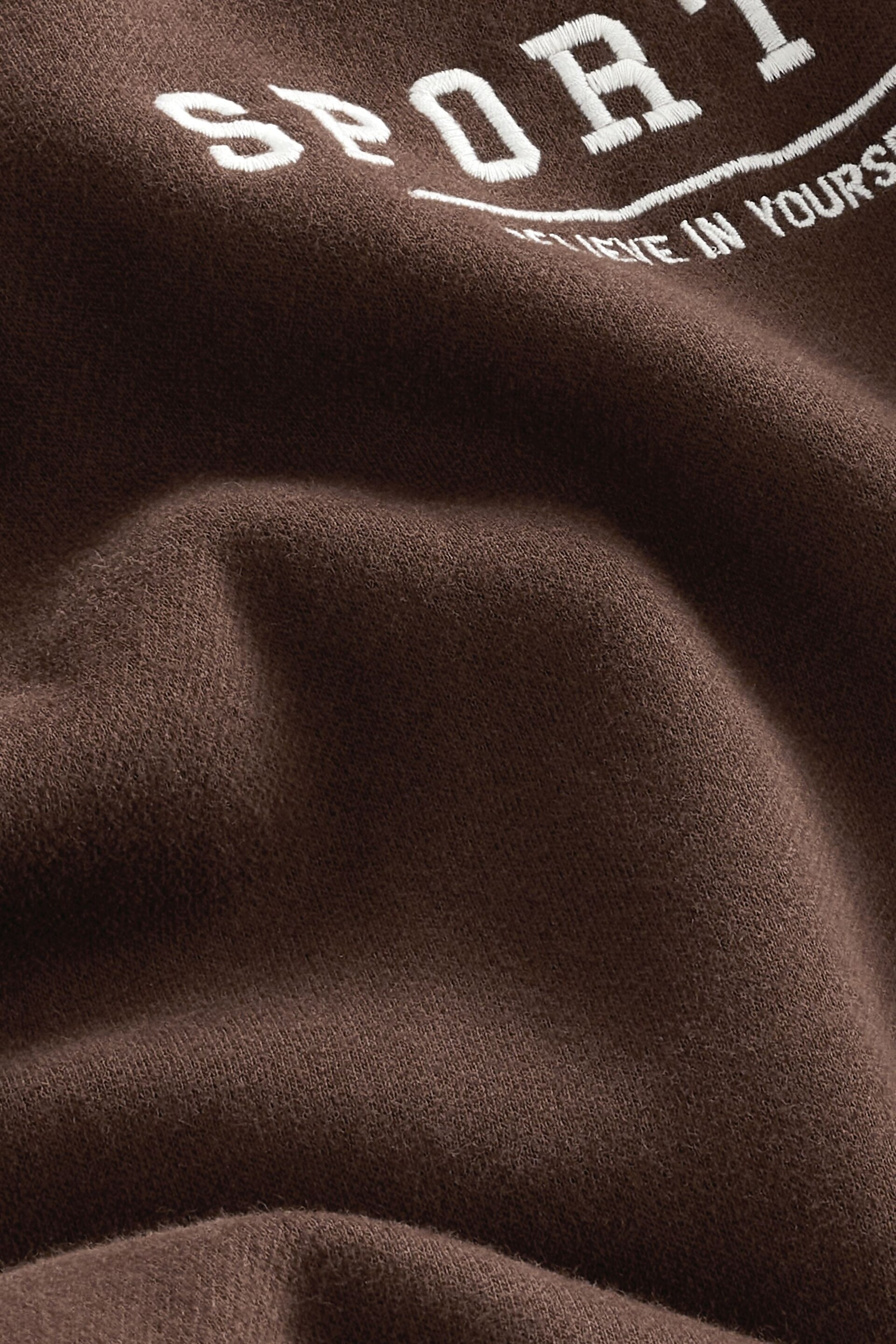 Chocolate Brown LA Graphic Oversized Relaxed Fit Active Longline Overhead Hoodie - Image 6 of 6