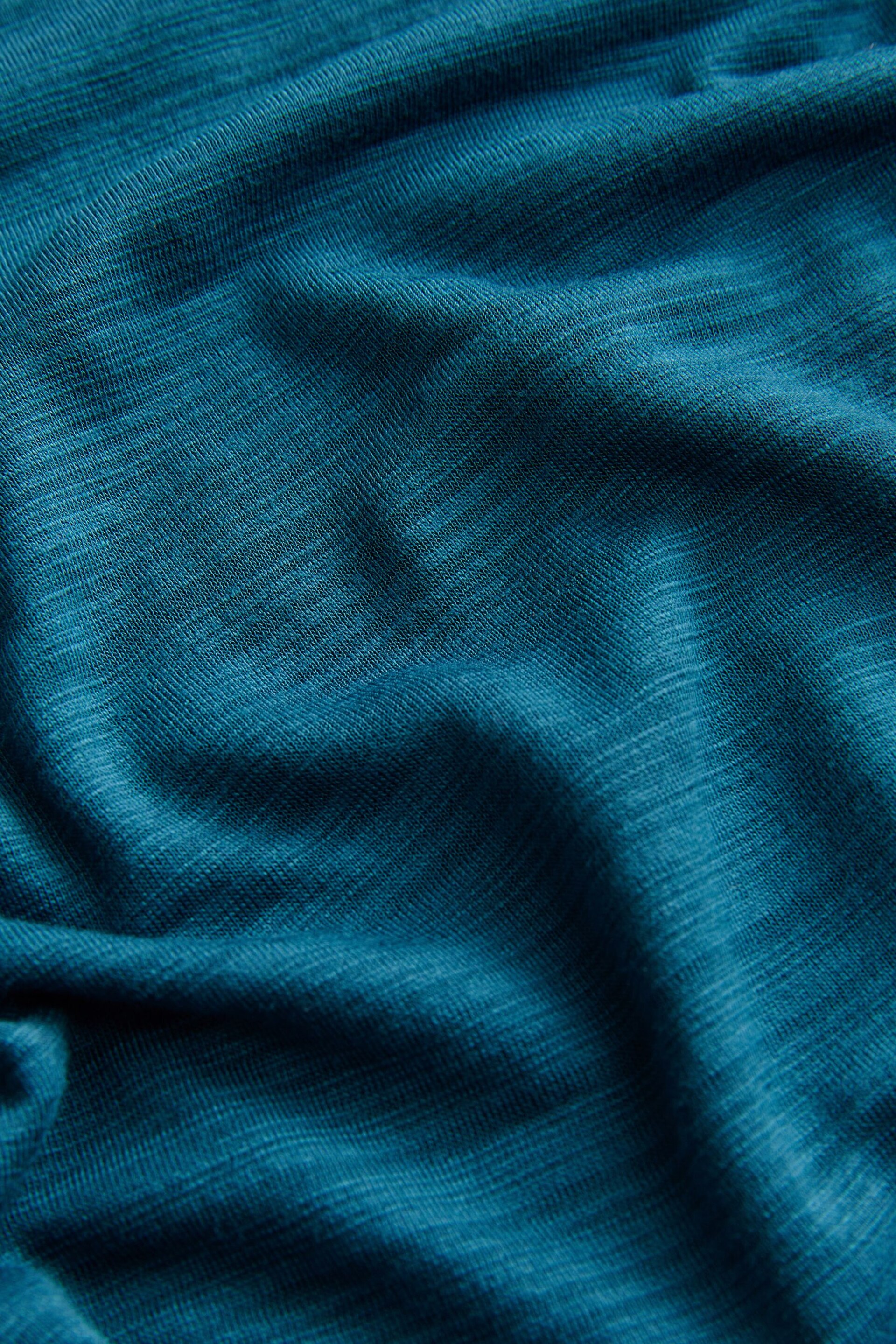 Teal Blue Active Lightweight Stitch Detail Long Sleeve Top - Image 6 of 6