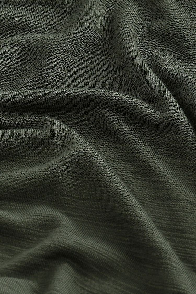 Khaki Green Active Sports Short Sleeve V-Neck Top - Image 6 of 6