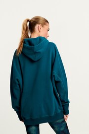 Teal Blue Active Longline Overhead Hoodie - Image 3 of 7