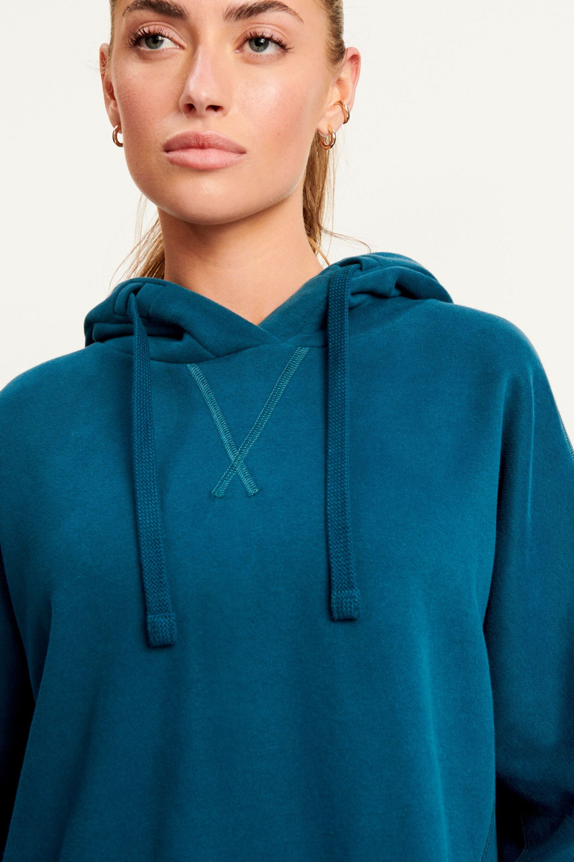 Teal Blue Active Longline Overhead Hoodie - Image 4 of 7