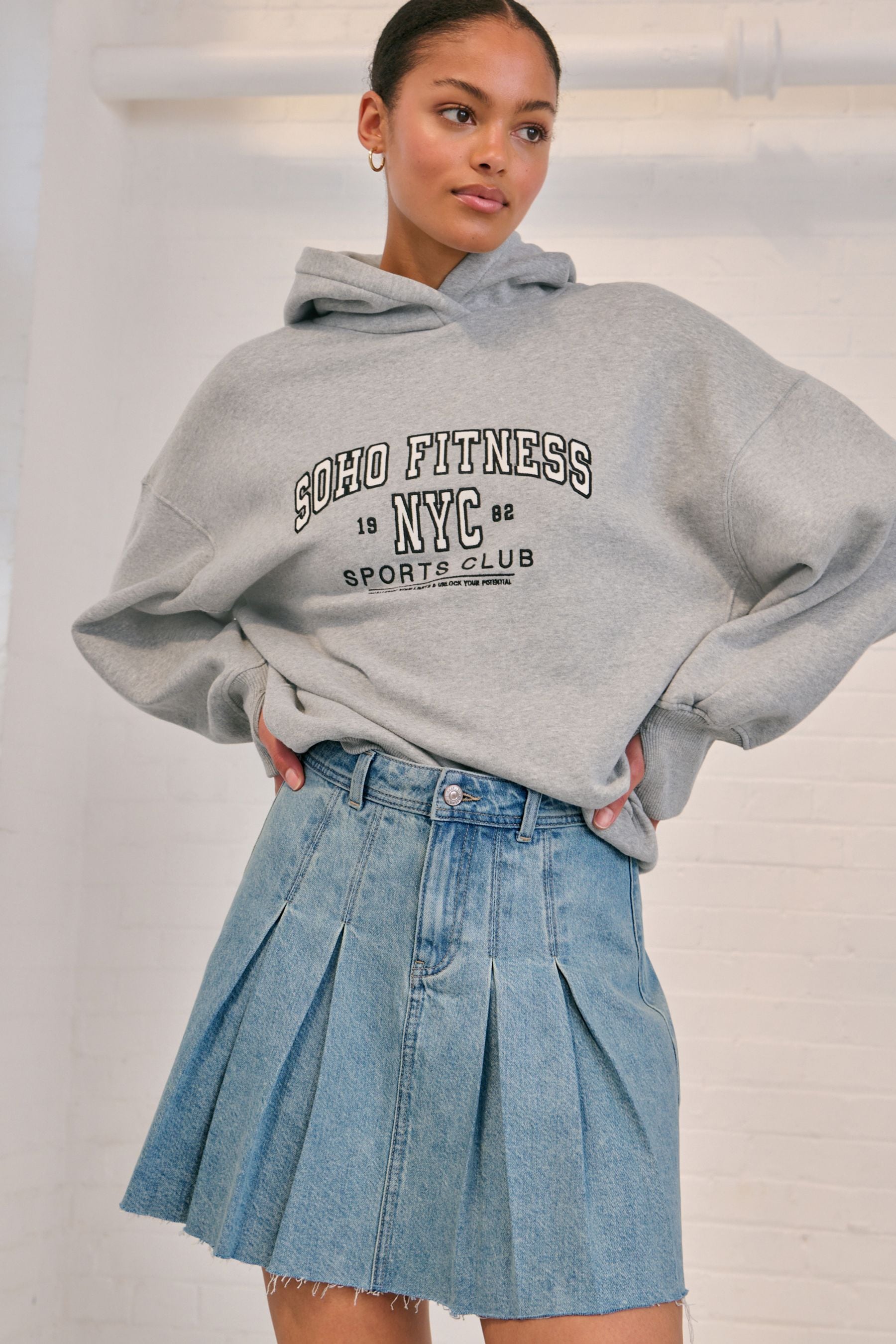 Longline sports hoodie shop