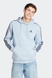 adidas Light Sky Blue Essentials Fleece 3-Stripes 100% Cotton Hoodie - Image 1 of 7