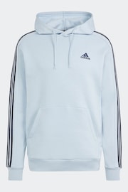 adidas Blue Sportswear Essentials Fleece 3 Stripes Hoodie - Image 7 of 7