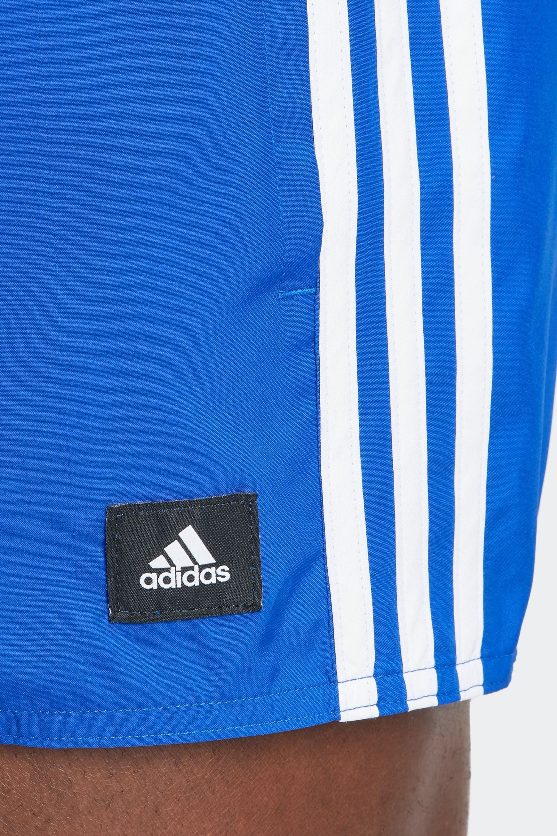 Adidas 3 stripe swim shorts blue clearance