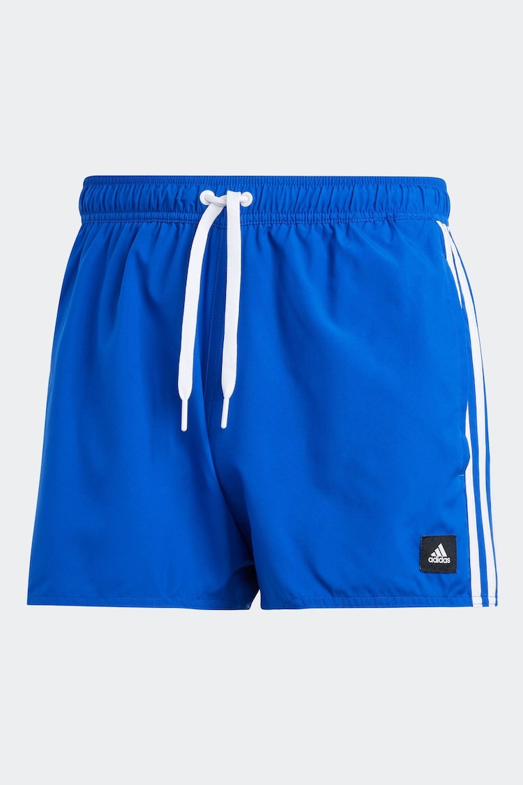 adidas Blue 3-Stripes CLX Very Short Length Swim Shorts - Image 6 of 6