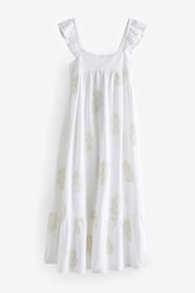 White Embroidered Jersey Midi Dress - Image 6 of 7