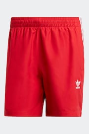 adidas Red Originals Adicolor 3 Stripes Swim Shorts - Image 7 of 7