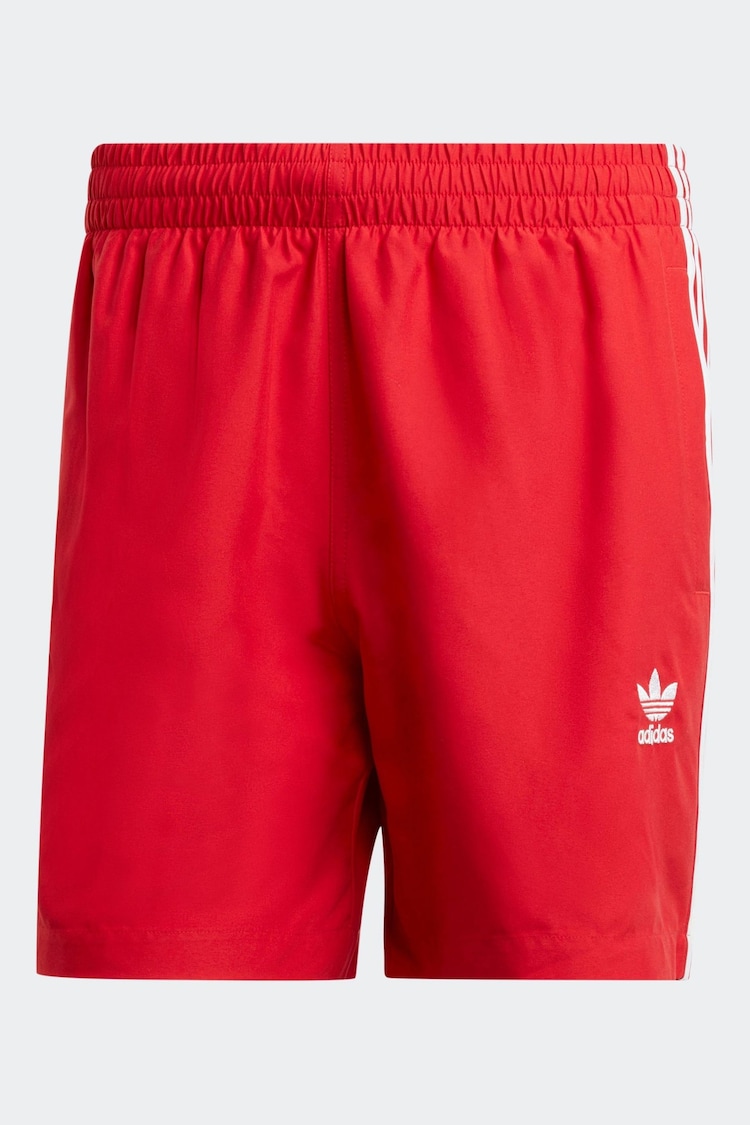 adidas Red Originals Adicolor 3 Stripes Swim Shorts - Image 7 of 7