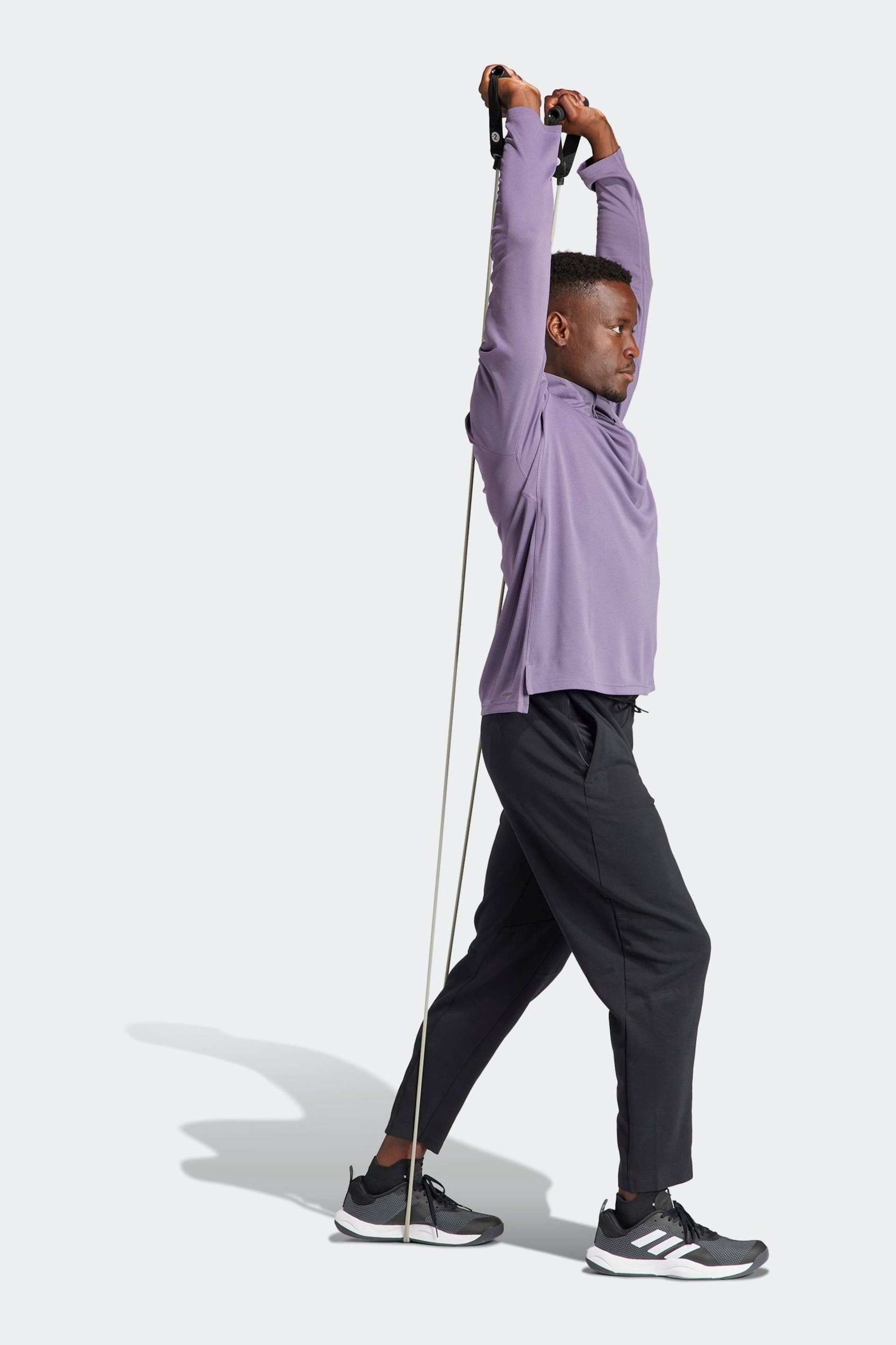 adidas Purple Train Essentials Training 1/4-Zip Long Sleeve Sweatshirt - Image 3 of 7