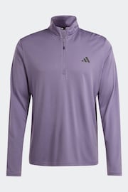adidas Purple Train Essentials Training 1/4-Zip Long Sleeve Sweatshirt - Image 7 of 7
